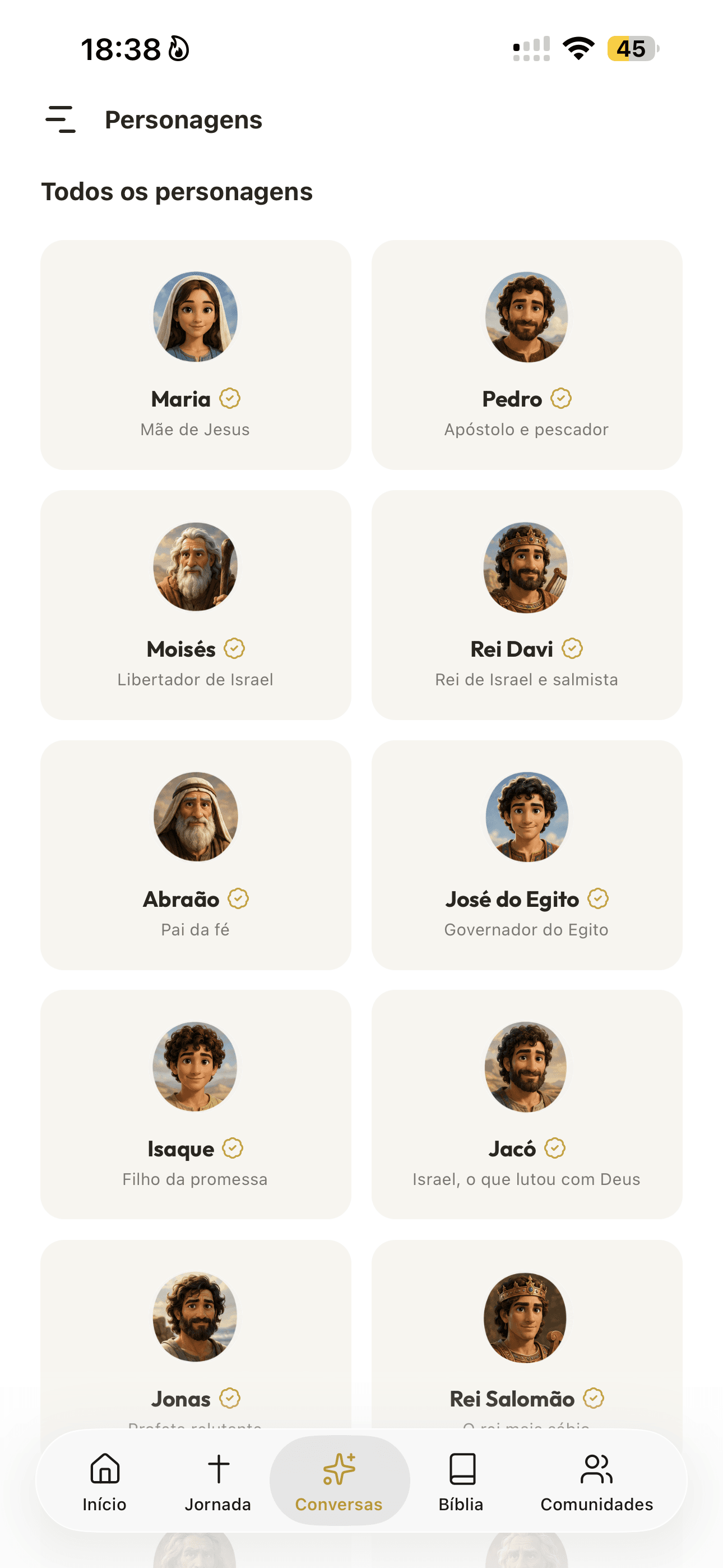 Tela de personagens bíblicos do Jesus Movement
